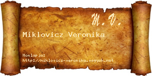 Miklovicz Veronika névjegykártya